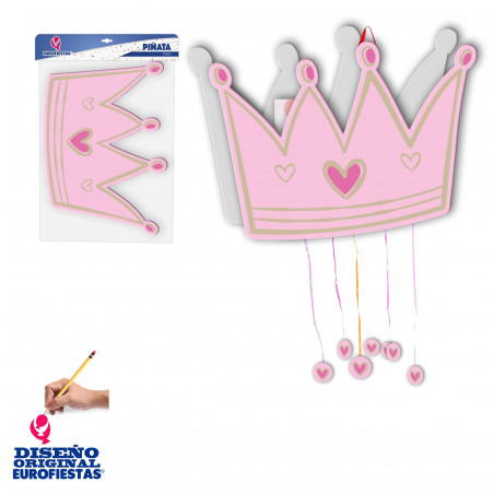 Piñata en forma de corona de princesa