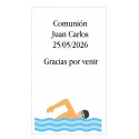 Adhesivo grande motivo natación personalizado con texto
