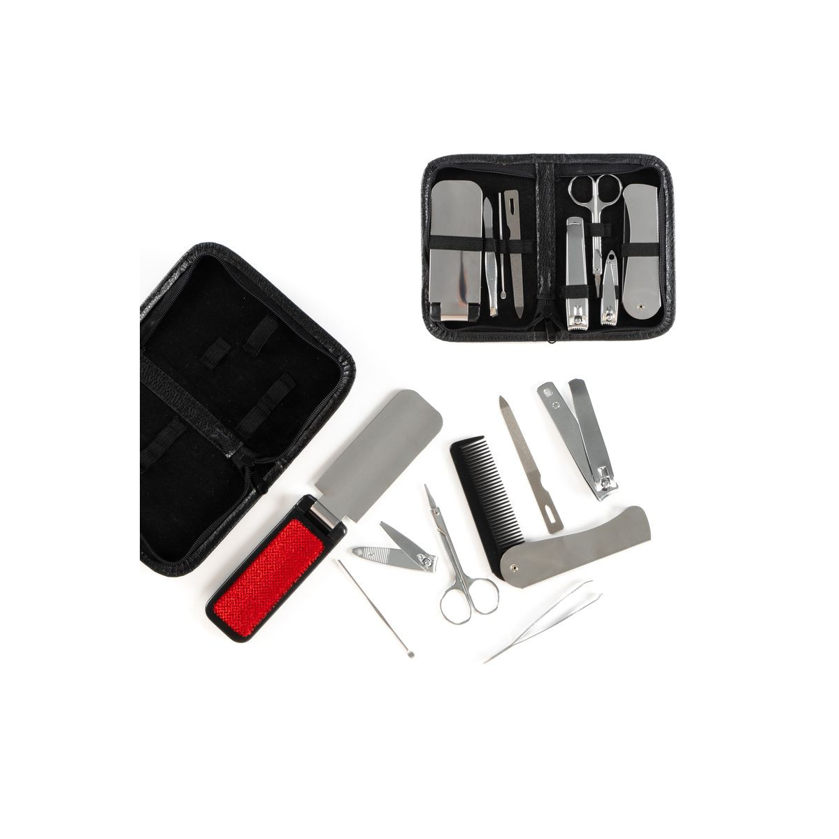 Accesorios de aseo personal en estuche negro