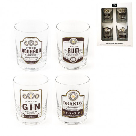 Set de vasos de cristal para bebidas