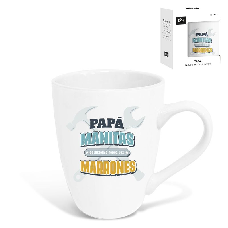 Taza para padre con frase de manitas