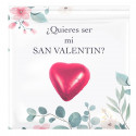 Tarjeta con bombón corazón para san valentín personalizado