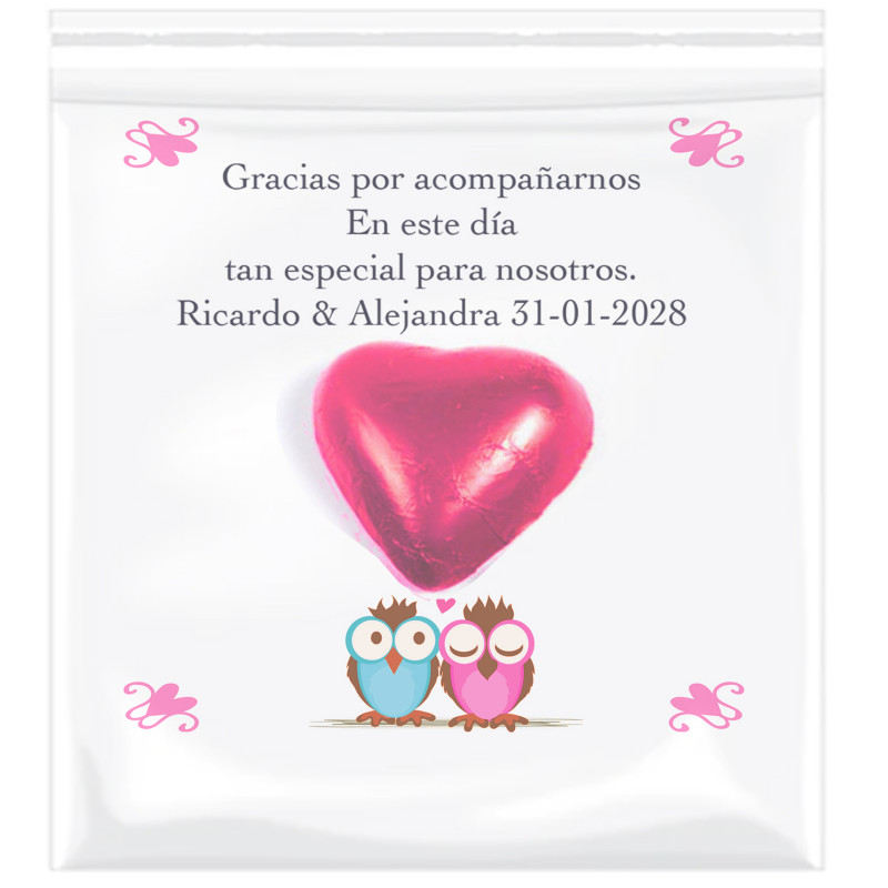 Tarjeta de agradecimiento para bodas personalizado