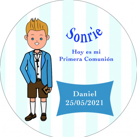 Pack de 40 puros de chocolate con adhesivos de comunión personalizables