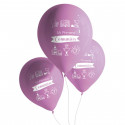 Blister 24 globos comunion rosa