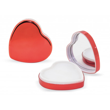 Pack de 40 brillos de labios en forma de corazón presentado en bolsa de celofán y lazo