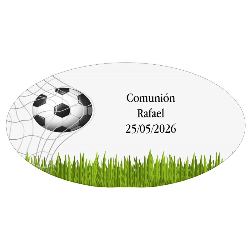 Adhesivo Fútbol Personalizado Para Bodas, Bautizos, Comuniones Y
