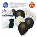 Globos impreso 3 blanco negro