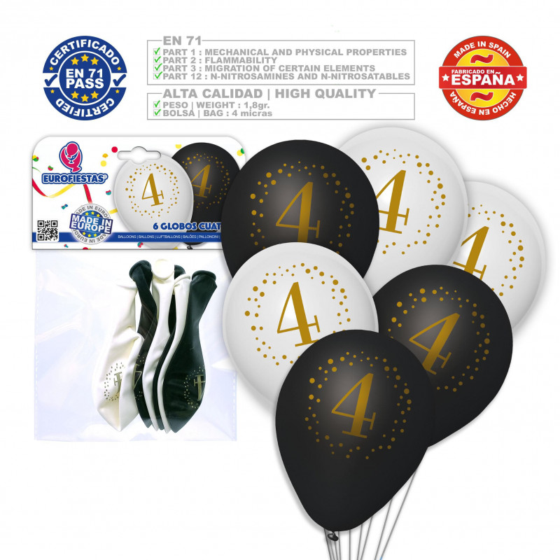Globos impreso 4 blanco negro