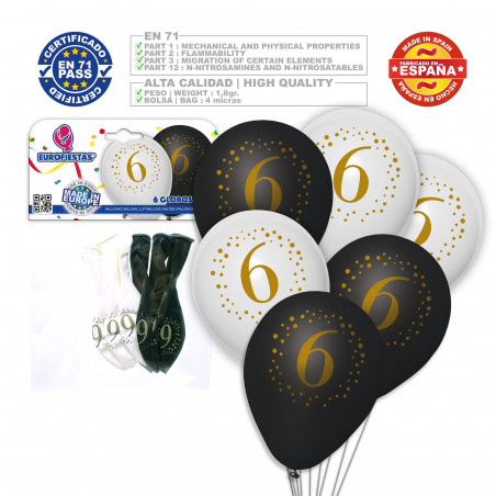 Globos impreso 6 blanco negro