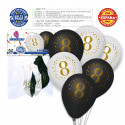 Globos impreso 8 blanco negro