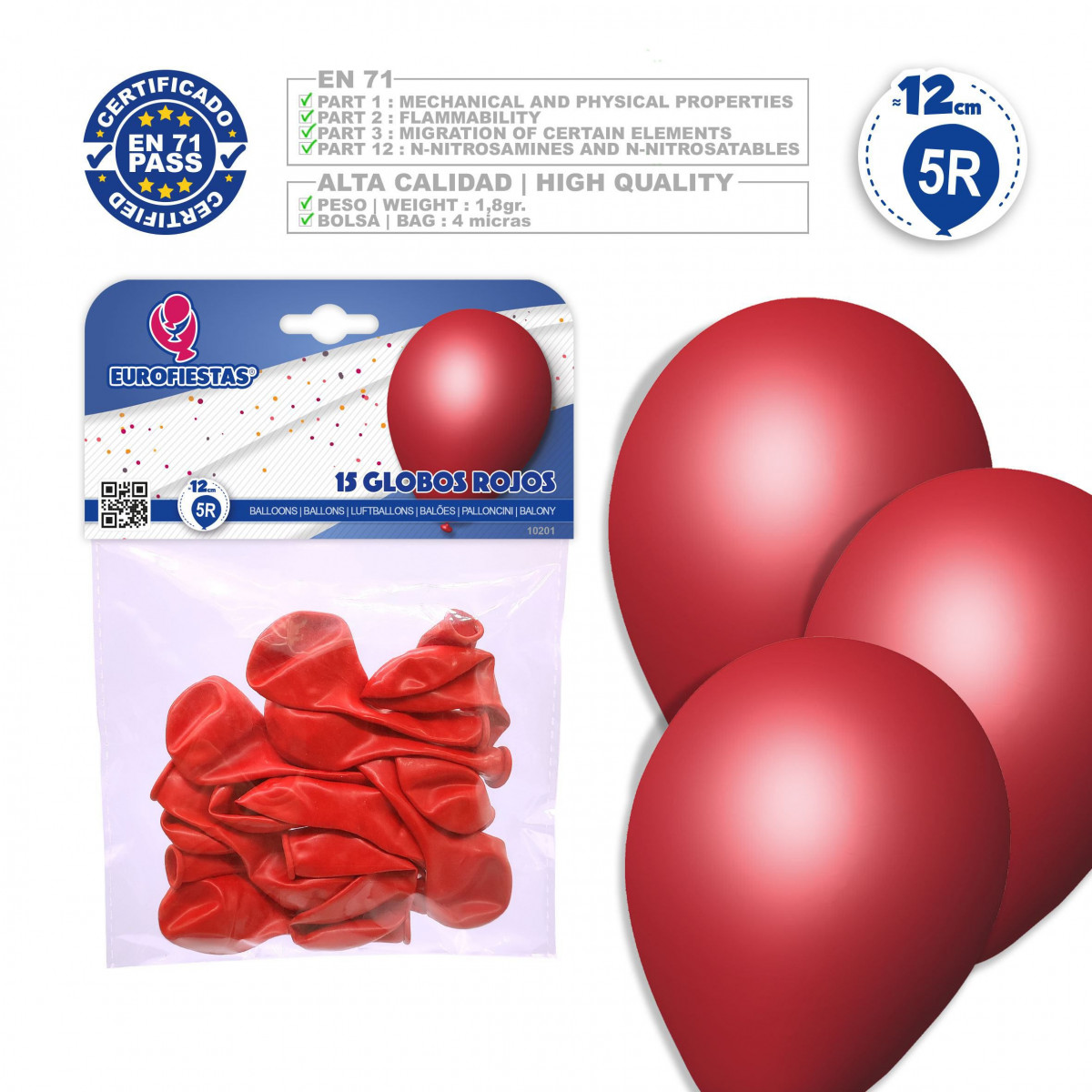 Globos 5r 15 rojo