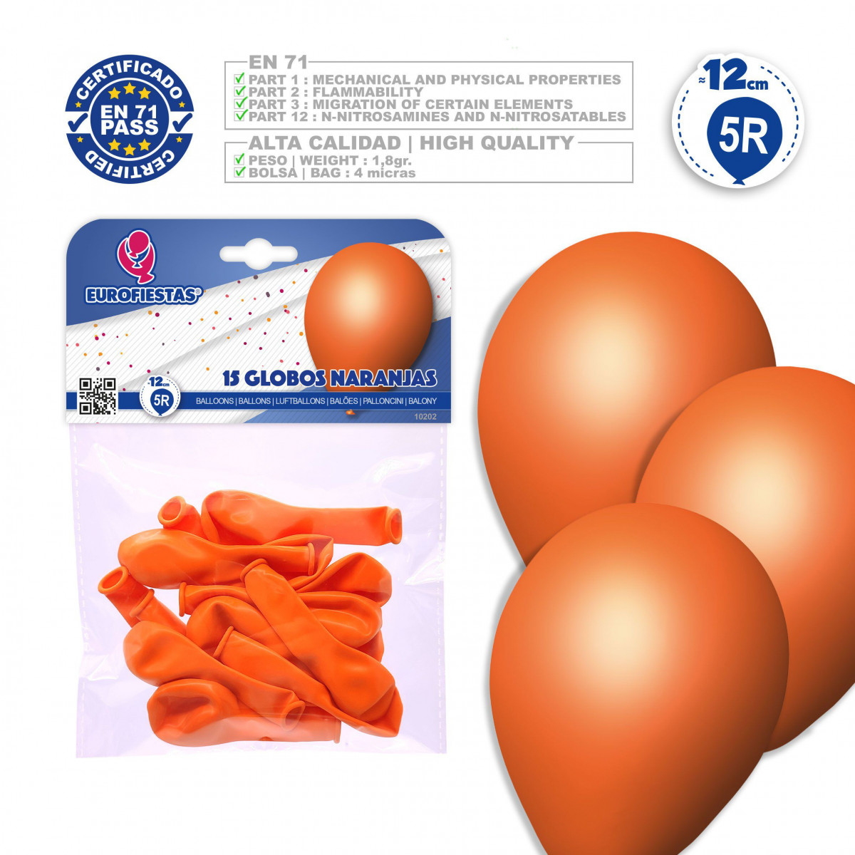 Globos 5r 15 naranja
