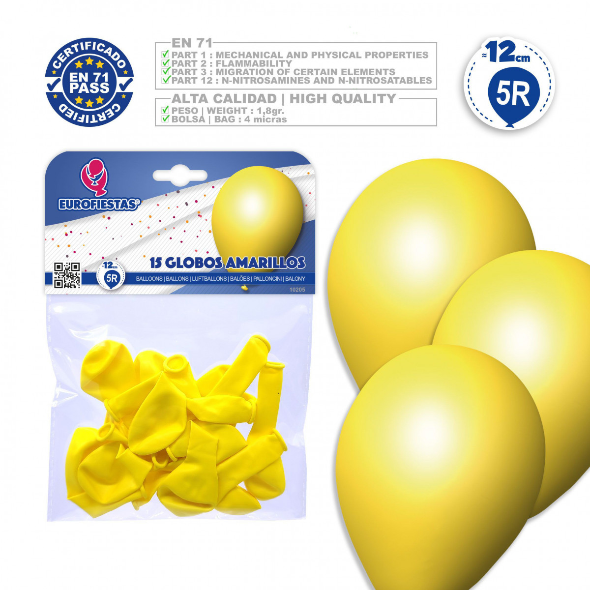 Globos 5r 15 amarillo