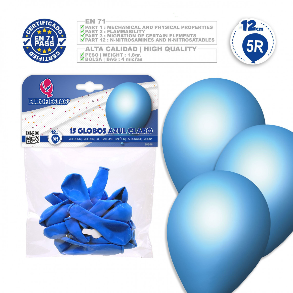 Globos 5r 15 azul claro