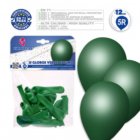 Globos 5r 15 verde oscuro