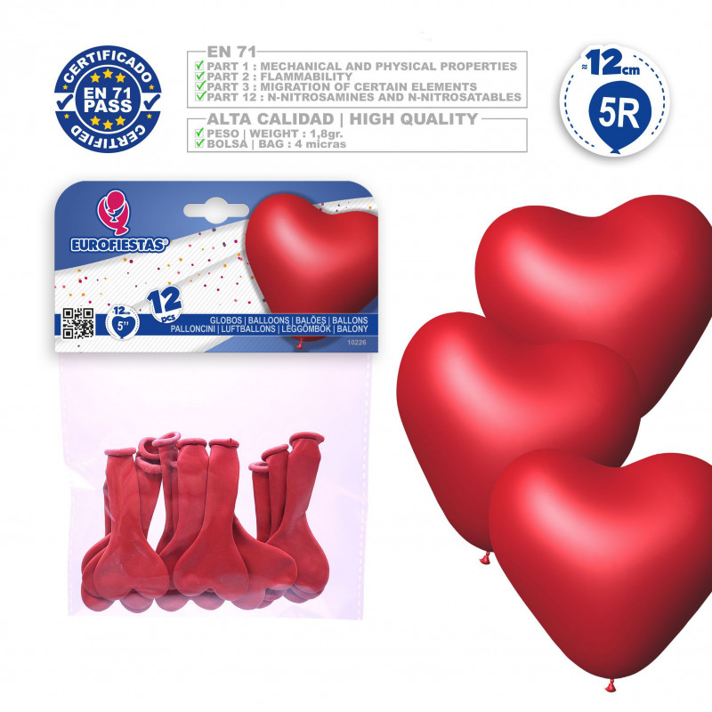 Globos 5r 12 corazón rojo
