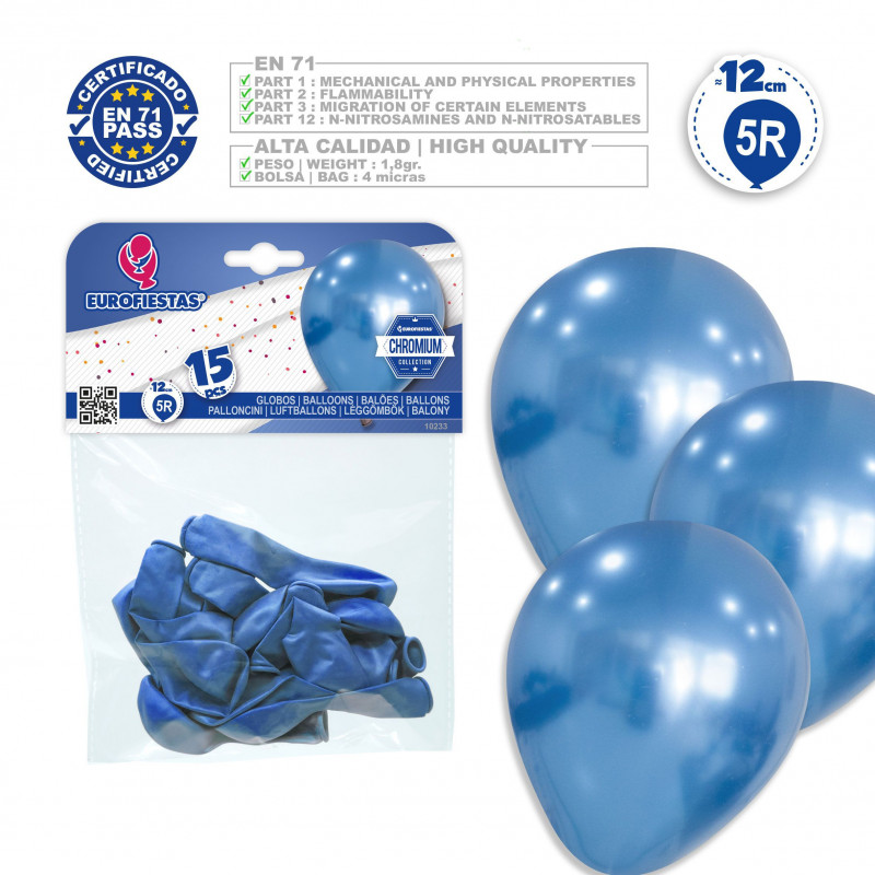 Globos 5r 15 chrome azul
