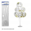 Arbol de globos con confeti oro