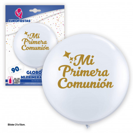 Globo latex gigante blanco mi primera comunion