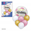 Set globos happy oro y rosa
