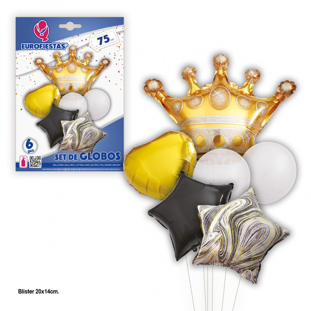 Set globos corona y estrellas