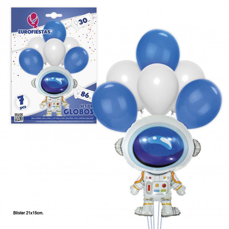 Set globo foil astronauta con globos latex