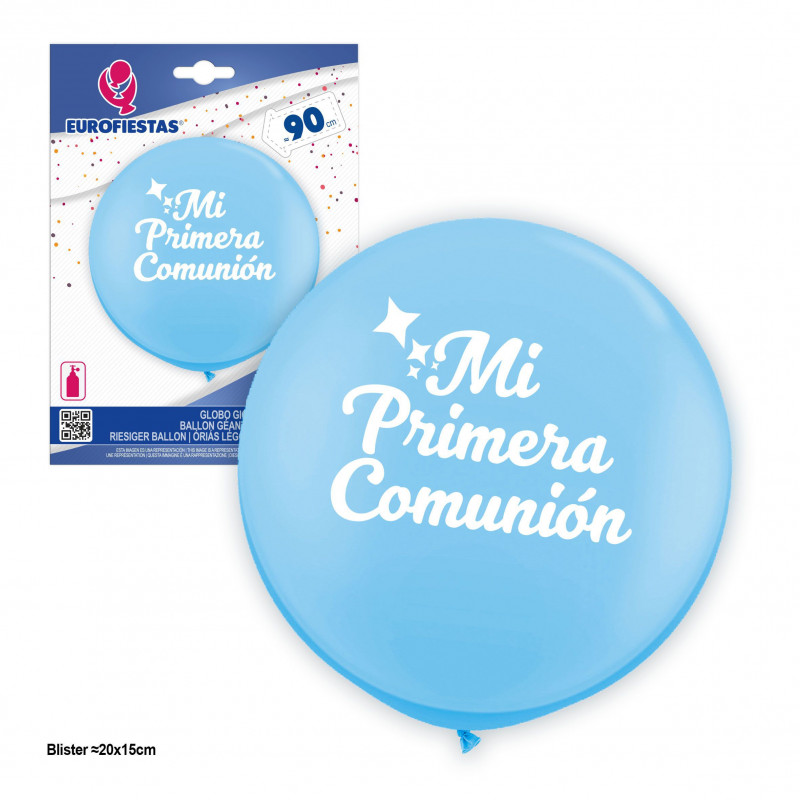 Globo latex gigante azul mi primera comunion