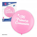 Globo latex gigante rosa mi primera comunion