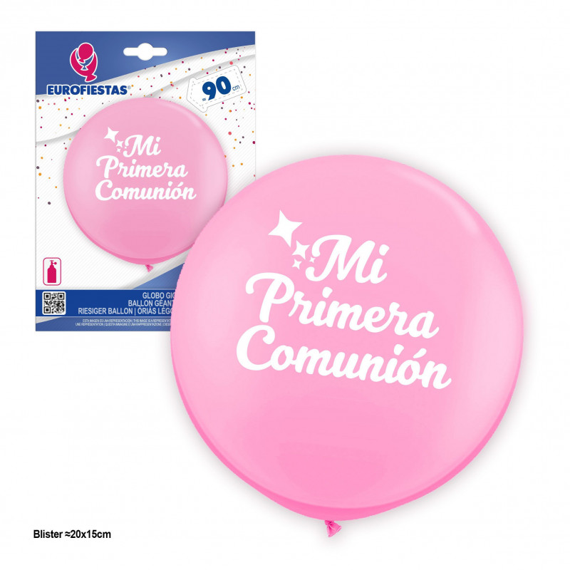 Globo latex gigante rosa mi primera comunion