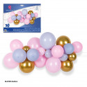 Set nube de 30 globos oro rosa y gris