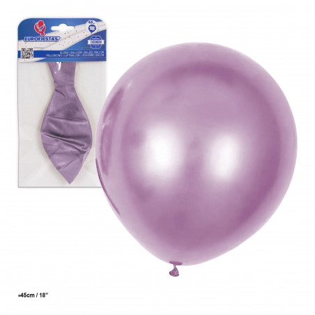 Globo latex metalizado 18 45cm rosa