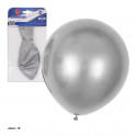 Globo latex metalizado 18 45cm plata