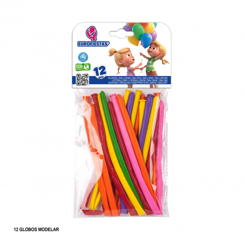 Globos modelar 12 colores surtidos