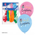 Globos 6 impresos colores feliz cumple con lunares