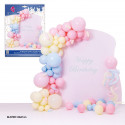 Set organico globos pastel con columna de globos