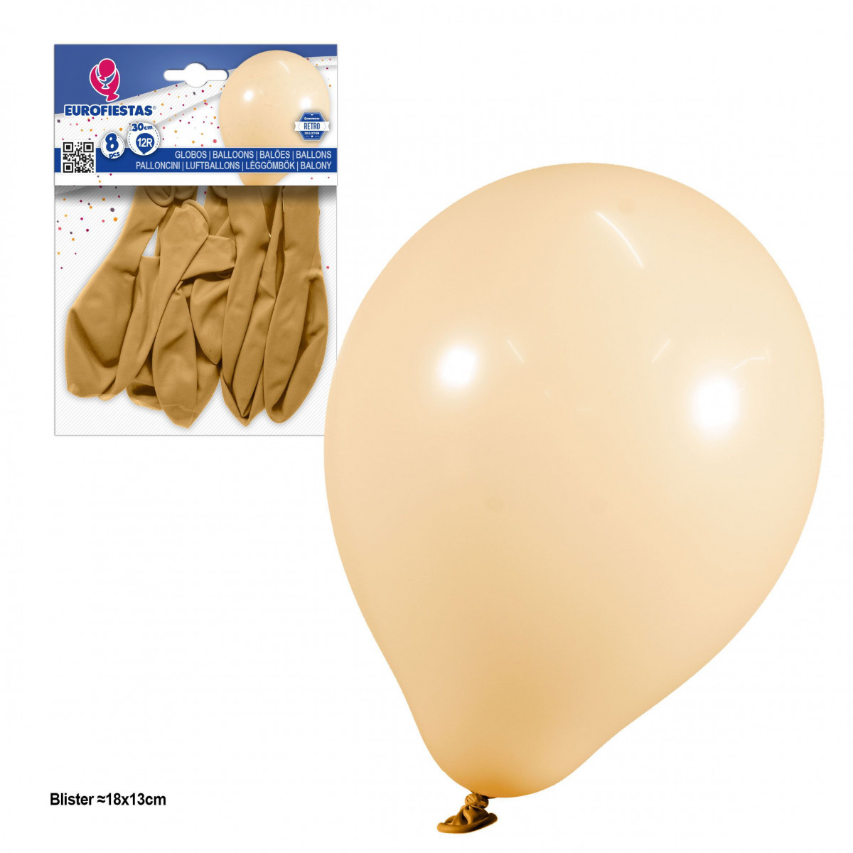 Globos 12r 2 8g 8pcs retro piel