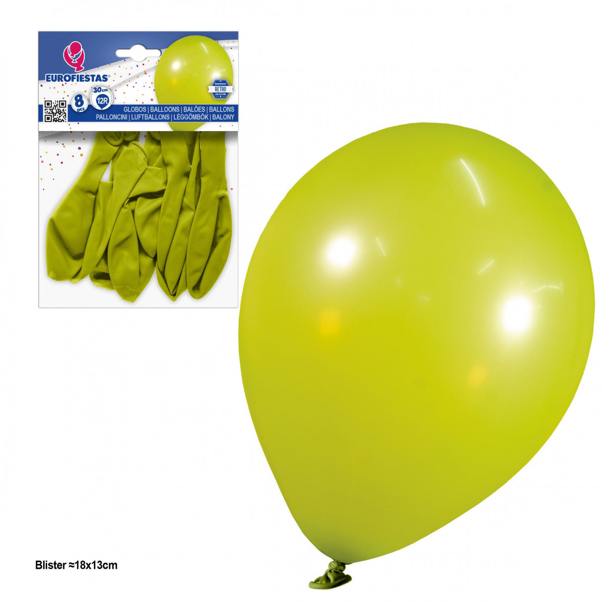 Globos 12r 2 8g 8pcs retro verde oliva