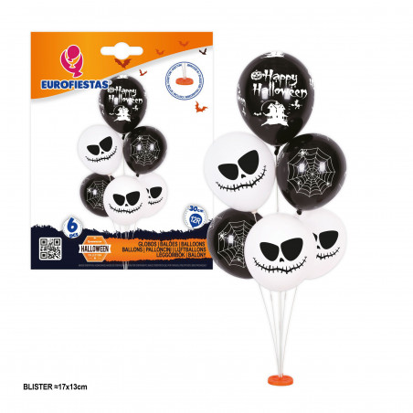 Arbol de globos halloween 6pcs fantasmas y arañas