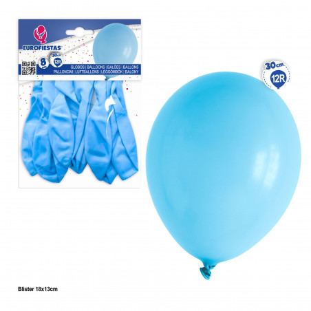 Globos 12r 8pcs azul celeste