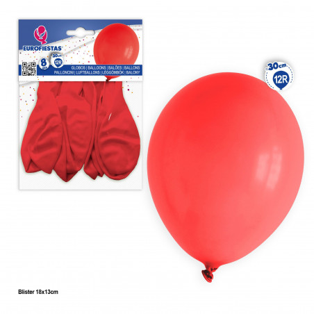 Globos 12r 8pcs rojo