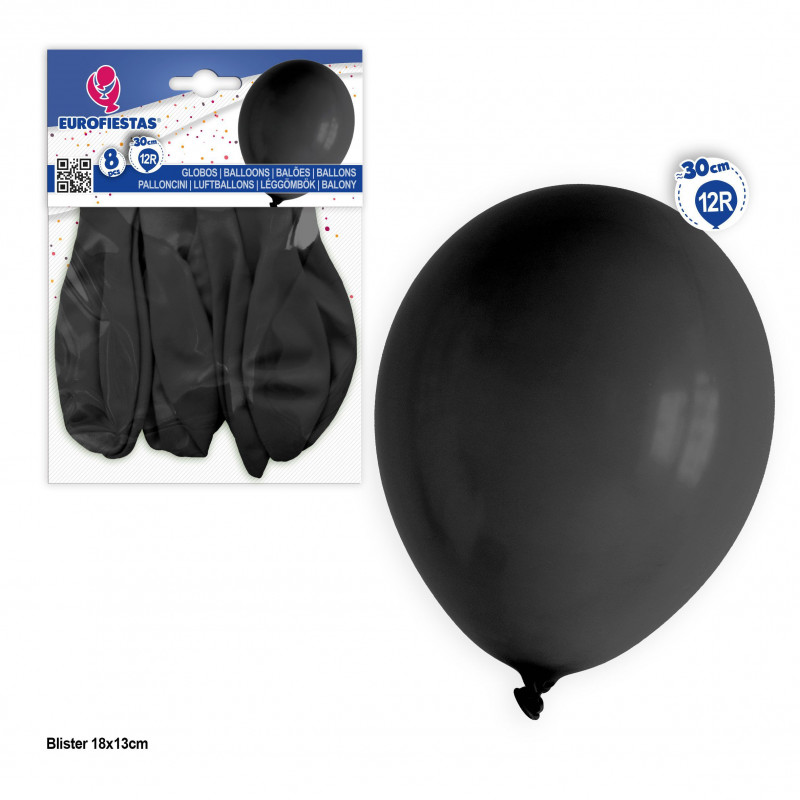Globos 12r 8pcs negro