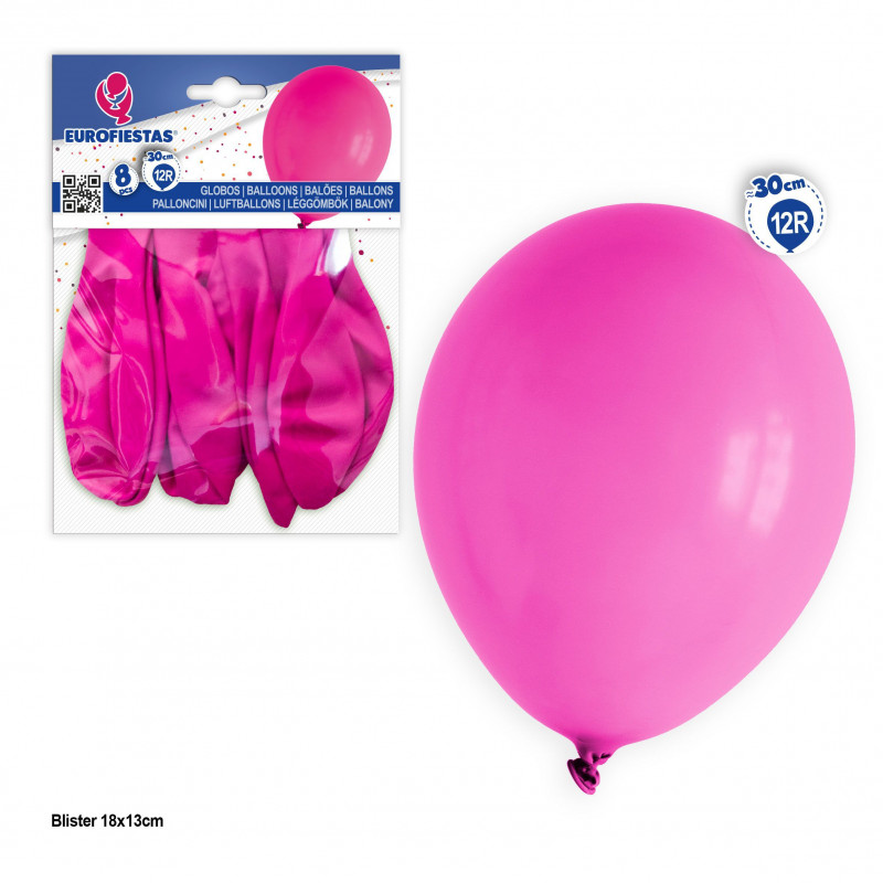 Globos 12r 8pcs fucsia