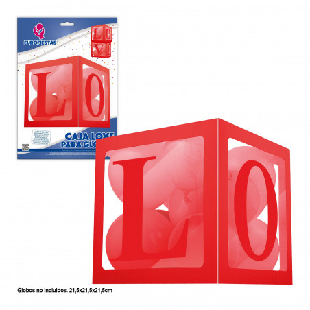 Caja para globos roja love