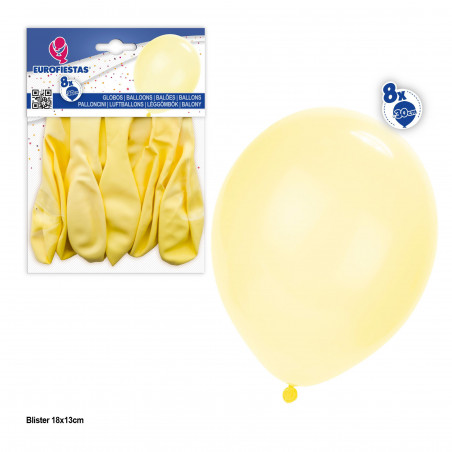 Globos 10r 8pcs pastel amarillo
