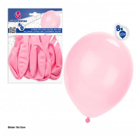Globos 10r 8pcs pastel rosa