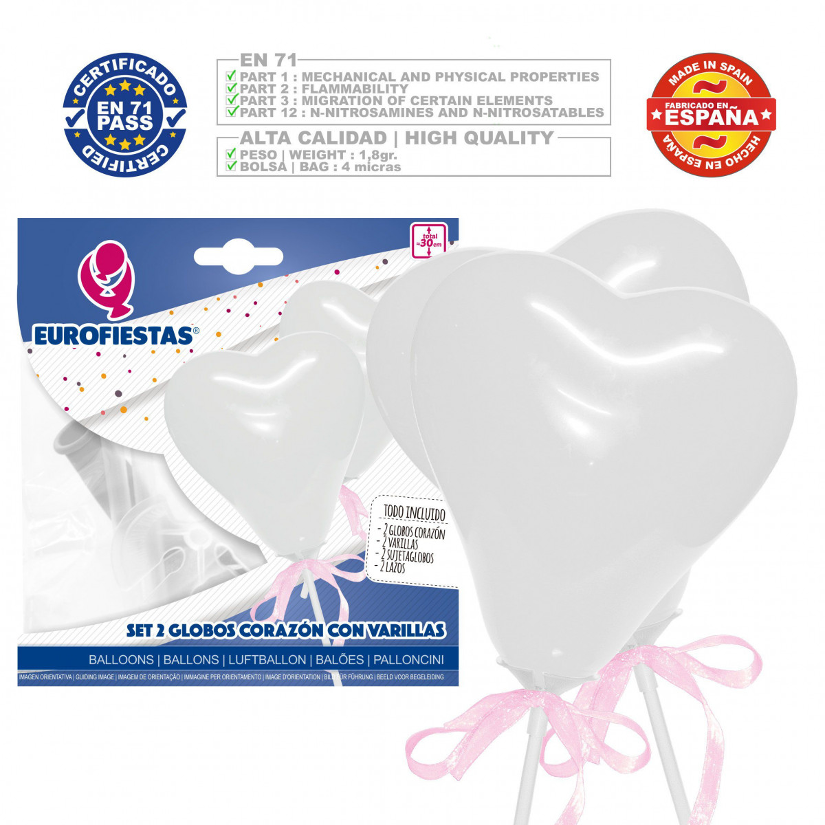 Globos corazon mini blanco 2