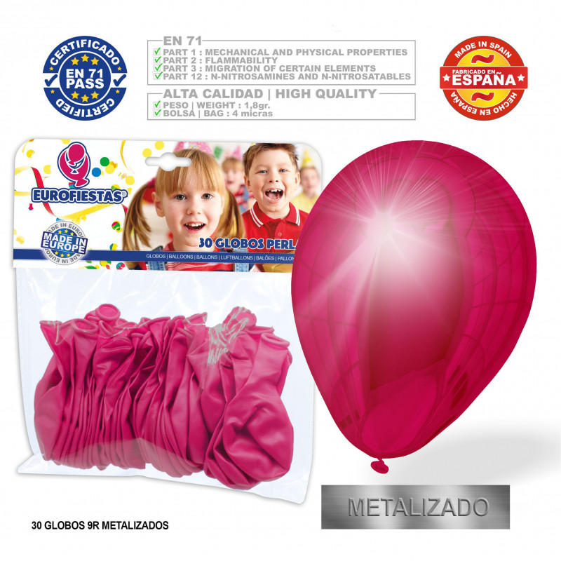 Globos rojo cereza metal 30u