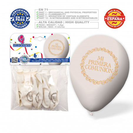Globos 1ª comunion classic blanco