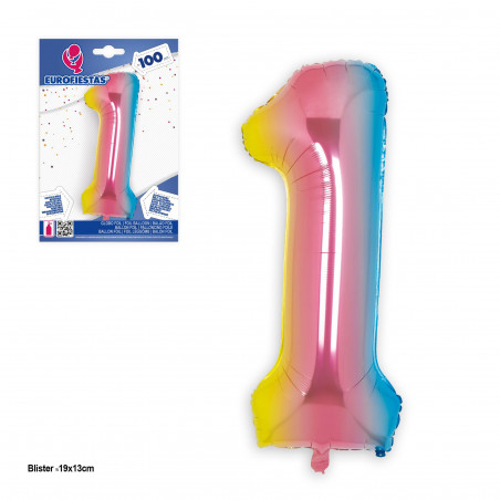 Globo foil nº 1 1m tonos